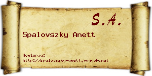Spalovszky Anett névjegykártya